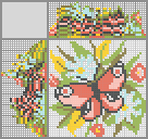 Japanese crossword &laquo;Butterfly in flowers&raquo;