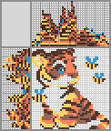 Japanese crossword &laquo;Tiger cub and bees&raquo;