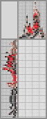 Japanese crossword &laquo;Woman in red dress. black boots and black jacket&raquo;